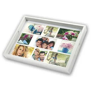 ZEP Photo Tray white 45x35 Holz Fototablett 9 Bilder W006