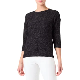 ONLY Damen T-Shirt Onlqueen 3/4 Glitter Top JRS, Black/Pattern:Structure Dot, XS
