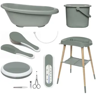 Bebe Jou Babybadeset , Grün , Kunststoff , 7-teilig , 79.5x40x46 cm , Pflegen, Baden, Babybadewannen