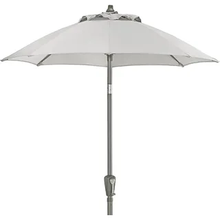 Dehner Sonnenschirm Vido, Ø 150 cm, Höhe 221 cm, Aluminium/Polyester, hellgrau