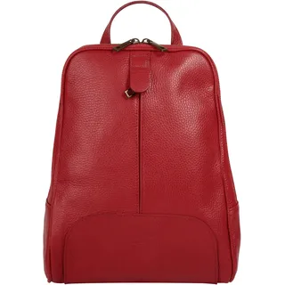 Cityrucksack SAMANTHA LOOK, Damen, Gr. B/H/T: 20cm x 32cm x 6cm, onesize, rot, Leder, Rindsleder, Rucksäcke Cityrucksack, echt Leder, Made in Italy