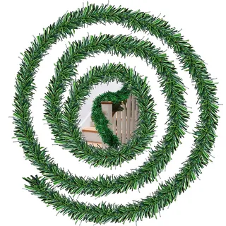 5M Tannengirlande Weihnachtsdeko, PVC künstliche Weihnachten Efeugirlande, Für Weihnachtsbaum Ornament Dekoration, Wasserdicht langlebig und nützlich,Flexibel einsetzbar im Innen- und Aussenbereich