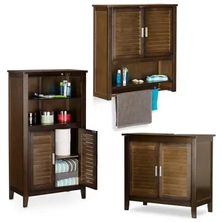 Relaxdays Badezimmer-Set 3-tlg. Bambus