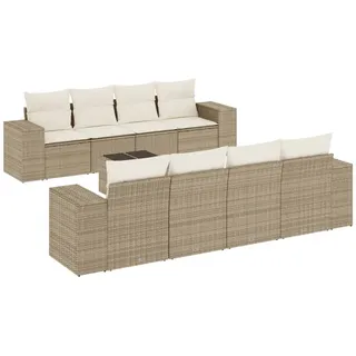 VidaXL 3222347, Cremefarben, Rattan, Gehärtetes Glas, 110 kg, Erwachsene & Kinder, 550 mm, 550 mm - Creme