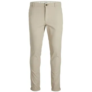 JACK & JONES Herren Chino Hose JPSTMARCO JJFURY - Slim Fit Braun Grau Beige, Größe:33W / 36L, Farbvariante:Dune SOLID 12206198