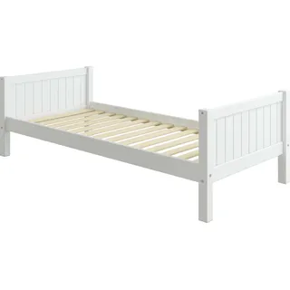 FURNLUX Kinder-einzelbett Nordic Romantic Weiß 90x200cm / Hauptfarbe: Weiß / Abmessungen: 99 x 65 x 209 cm - Weiß