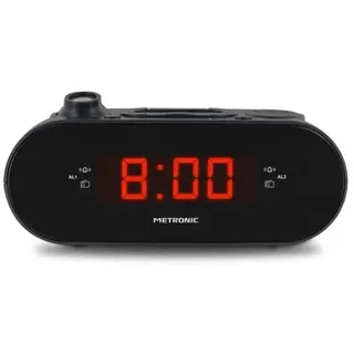 METRONIC FM Projektion Doppelwecker Radio - Weiß