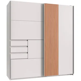 WIMEX Schwebetürenschrank »Coburg, Kleiderschrank Made in Germany«, mit Akustikpaneel Optik oder Holzoptik eichefarben, 180cm breit, weiß Artisan Nachbildung B/H/T: ca. 180x198x65 cm - weiß