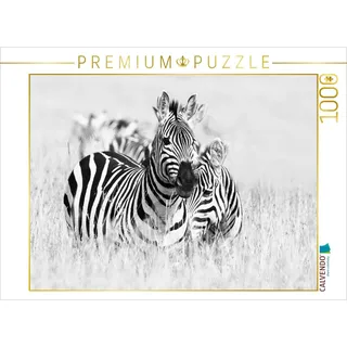 CALVENDO Puzzle EIN Motiv aus dem Kalender Emotionale Momente: Zebras - Black and White. | 1000 Teile Lege-Größe 64 x 48 cm Foto-Puzzle für glückliche Stunden