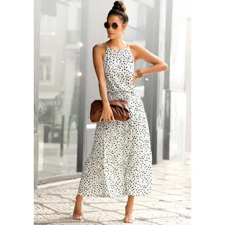 Buffalo Maxikleid "mit Pünktchendruck" Ohne Taschen fließendes Sommerkleid, elegantes Jerseykleid, Polkadot-Kleid, weiß, bedruckt