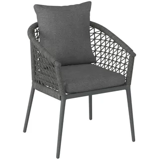 Ambia Garden Gartensessel , Dunkelgrau , Metall, Textil , Füllung: Schaumstoff , konisch , 64x80x64 cm , Gartenmöbel, Gartensessel