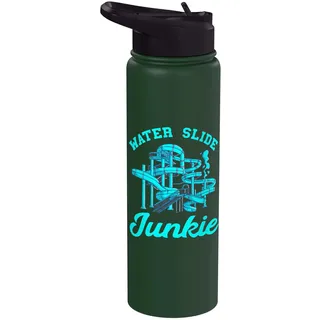 Water Slide Junkie Waterslides Wasserrutsche Liebhaber Aqua Park Stainless Steel Insulated Water Bottle
