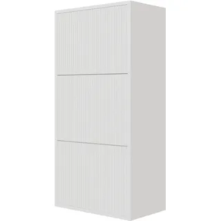 Selsey Schuhschrank Schuhregal 50 cm 3 Klappen Schuh Schrank 12 Paar Schuhe Schuhaufbewahrung Hängend Weiß Veldio