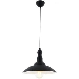 Modern Industrial Chandelier, Black Metal Body, 90 cm Height, 35 cm Diameter, E27 Socket, Max 40W | Stylish Scandinavian Design for Home & Office