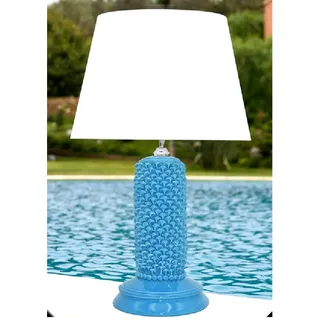 Licht Kerzenform Zylinder IN Keramik Caltagirone Abat Jour Türkis made in Italy