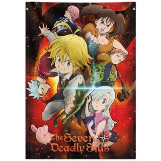 Grupo Erik WandDeko Rollbild The Seven Deadly Sins Manga Kakemono aus Stoff Poster 70 x 100 cm - Offizielles Anime Poster