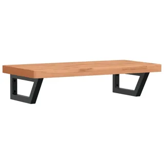 vidaXL Waschbeckenregal Wandmontage Stahl und Massivholz Buche - Braun