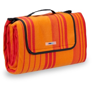 Relaxdays Picknickdecke isoliert orange/rot 200,0 x 200,0 cm