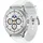 Galaxy Watch8 Classic BT 46 mm Edelstahlgehäuse silber Hybridband weiß verstellbar