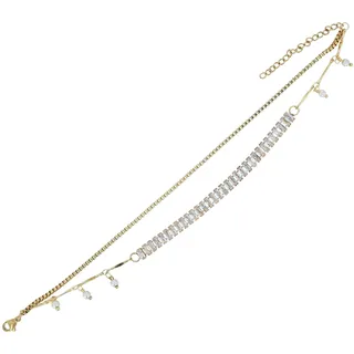 Fußkette ADELIA ́S "Damen Fußkettchen ¿ aus Edelstahl" Gr. 22, gold, Fußketten, Damen, Edelstahl, Fußkette