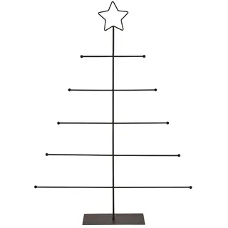 Moderner Tannenbaum Metall Schwarz – XXL Weihnachtsbaum Aufsteller Deko – Minimalistische Weihnachtsdeko Baum Figur für Tisch Sideboard Advent Weihnachten