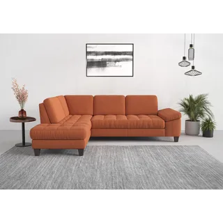 sit&more Ecksofa »Westham L-Form«, mit Ottomane, mit oder ohne Bettfunktion, Bettkasten, Verstellung orange