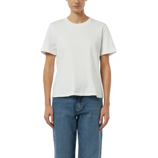 T-Shirt COMMA, Damen, Gr. 46, weiß, Single Jersey, Obermaterial: 100% Baumwolle, unifarben, normal hüftbedeckend, Rundhals, Shirts T-Shirt, unifarben, aus reiner Baumwolle