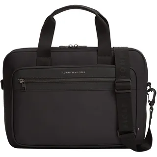 Tommy Hilfiger Herren Laptoptasche Repreve mit abnehmbarem Schultergurt, Schwarz (Black), Einheitsgröße