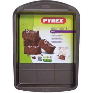 Pyrex 8013126.0 Asimetria Brownie-Form Stahl Schokolade 28 x 22 cm