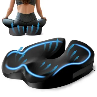 TEBOKHAD Orthopädisches Sitzkissen, Ergonomisches Sitzkissen Orthopädisch Für Bürostuhl & Auto, Steissbeinkissen Entlastung, Bequemes Sitzpolster, Memory Foam Steißbeinkissen Für Sofa,Büro & Rollstuhl