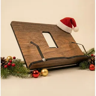 Vigo Wood Buchständer, Rezeptbuchständer, Kochbuchständer für die Küche, Bücherständer für die Anzeige, Buchhalter zum Lesen im Bett (Walnuss)