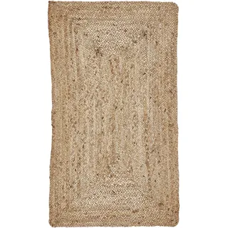 -LUXOR- living Teppich Salo - Jute Teppich - Boho beige - Teppich Läufer - Naturprodukt 65 x 130 cm