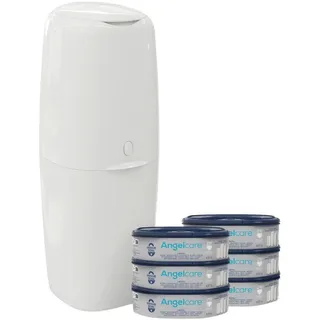 Angelcare Windeleimer , Weiß Hochglanz , Kunststoff , 29x45x25 cm , Pflegen, Wickeln, Windeleimer