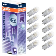 Osram Lampen mit Glasquetschsockeln für Lkw Position-, Stand-,Kennzeichenlicht , 10er Faltschachtel