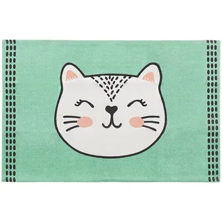 Beliani Kinderteppich HOWRAH Hellgrün 60 x 90 cm Baumwolle