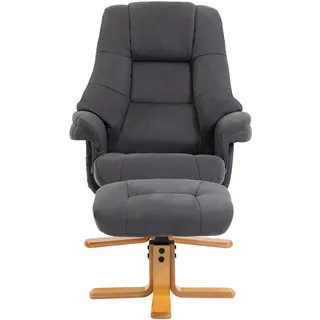 Duo Collection TV-Sessel Bordeaux Luxus-Microfaser 86 x 105 x 96 cm grau mit Hocker und Relaxfunktion