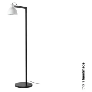 Stehleuchte VENICE E27 15W Stahl Satiniertes schwarz, Keramik Weiß H:135cm dimmbar - Weiß