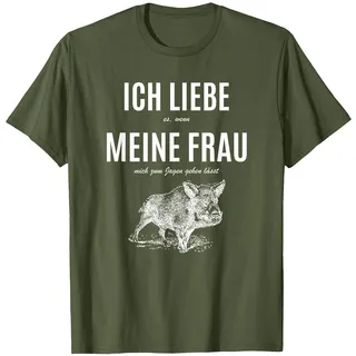 Wildschwein Ich Liebe Jagen Wildschweine Jäger T-Shirt, Herren, Olivgrün, XXL