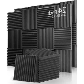 24 Stück Schalldämpfungsplatten – Akustikschaummatten – Schallabsorber – Echoreduzierung – für Aufnahmestudios und Heimstudios – 30 x 30 x 25 cm Akustikplatten - Blau