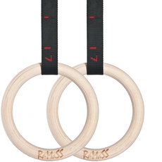 RAMASS Fitness Premium Turnringe aus Holz - Gymnastikringe Holz -Gym Ringe für Calisthenics & Gymnastik