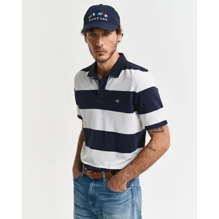 GANT Block Stripe Kurzarm-poloshirt - evening Blue - XL,