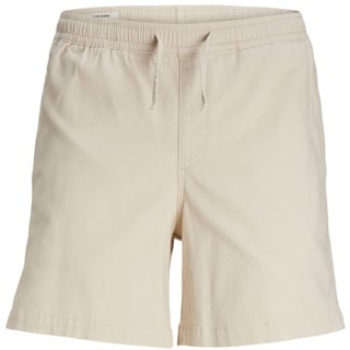 JACK & JONES Herren Denim Chino Sport Shorts Kurze Bermuda Hose Slim Fit Capri Jogger Pants JPSTJEFF JJJOGGER, Größe Shorts:M,Farben:Sand