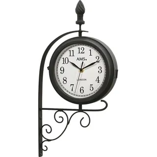 AMS Quarz-Wanduhr, Quarzwerk, 24x54x9cm, 9433 - Weiß
