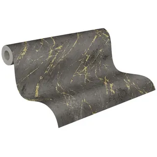 A.S. Création Marmoroptik Vliestapete 10 m x 0,53 m 300 g Gold/Grau/Schwarz 388175