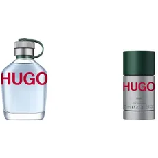 HUGOBOSS MAN Eau de Toilette, aromatisch-belebende Duftnoten mit Tannenbalsam, 125ml & HUGO MAN Deo Stick, aromatisch-belebende Duftnoten mit Tannenbalsam für spontane Männer, 75ml