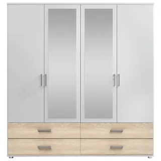 SchlafKONTOR Drehtürenschrank Ivar 180 x 190 x 51 cm Weiß