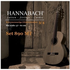 Hannabach 653089 Klassikgitarrensaiten Serie 890 3/4 Kindergitarre Mensur: 57-61cm - Satz