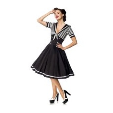 Belsira Swing-Kleid im Marinelook Mittellanges Kleid schwarz weiß, Gestreift, XL
