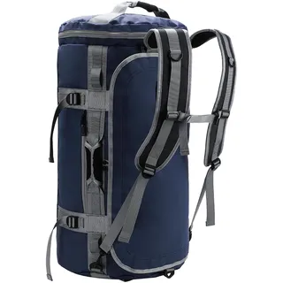 MIER Reisetasche große Sporttasche Wasserabweisend Sportrucksack mit Schuhfach umwandelbar in Rucksack, Blau, 60L
