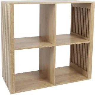 HOME DECO FACTORY - HD0241 – Modularer Ordner, 4 Fächer, Braun, 69,6 x 66 x 32 cm